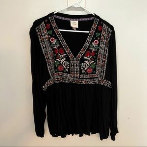 Knox Rose embroidered long sleeve top size XXL